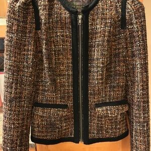 Free People Tweed Blazer with Black Accents